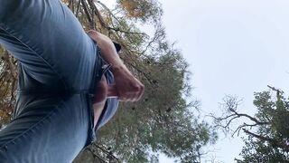 A dick got up in the forest, I had to jerk off so as not to tear my pants