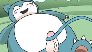 Cute Pokemon Try to Satisfy A Snorlax