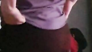 Step mom doesn't wear panties under step son shirt get fucked without condom