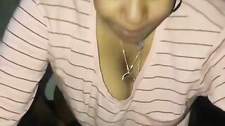 Cute ebony hoe sucking my dick