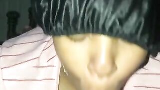 Cute ebony hoe sucking my dick