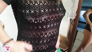 nippleringlover changing clothes huge pierced nipples and pierced pussy - no panties & no bra