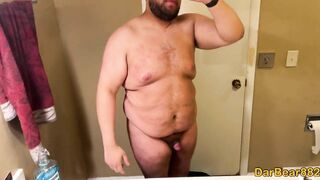 Just a fat guy showing off his body.