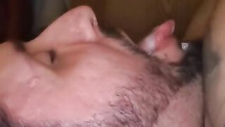 Self facial huge cumshot