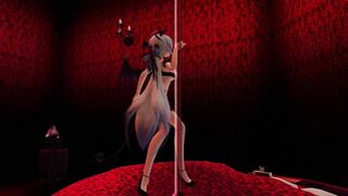 【SEX-MMD】Haku-Succubus - Pole_dance + SEX【R-18】