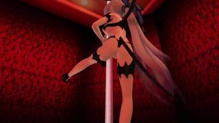 【SEX-MMD】Haku-Succubus - Pole_dance + SEX【R-18】