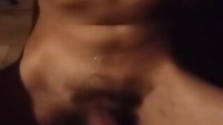 Shooting big load while masturbating on my knees