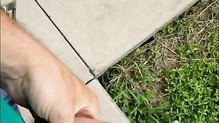 Public masturbating and cumming