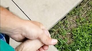 Public masturbating and cumming