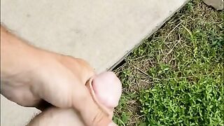 Public masturbating and cumming