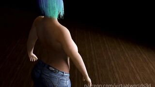 Cute Chubby Milf Orange Shirt MMD Dance