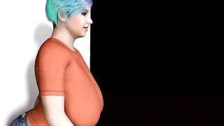 Cute Chubby Milf Orange Shirt MMD Dance