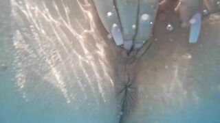 Masturbating in the pool