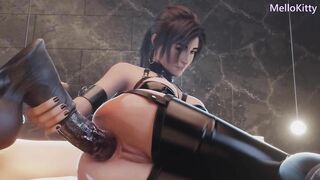 Lara Croft Fucks Monster Cock Dildo - Anal Creampie