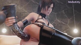 Lara Croft Fucks Monster Cock Dildo - Anal Creampie