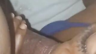 Ebony mouth full