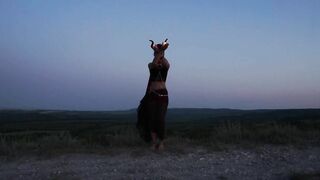 Candels Dance against the background of the night sky