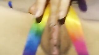 My Very First Video! Rainbow pussy wet!