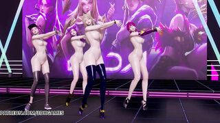 [MMD] GirlsDay - Something Nude Kpop Dance Ahri Akali Kaisa Evelynn League of Legends KDA