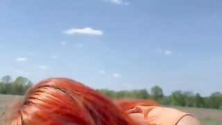 Blowjob in meadow