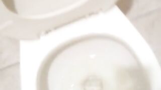 Pissing in toilet with soft dick