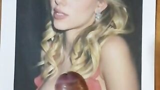 Cumshot On Scarlett Johansson's Big Boobs - Cum Tribute - SkinnyManR