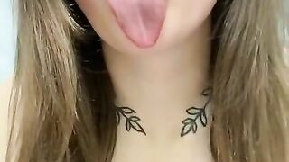 Spit dripping on my boobs & ahegao