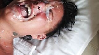 One-man Bukkake From Matty, Facial & my face gets covered in spunk, jizz, cum