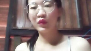 Asian girl at home alone and bored masturbates 5