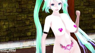 HENTAI THICC MIKU NUDE DANCE BASS KNIGHT MMD EMERALD HAIR COLOR EDIT SMIXIX ❤️