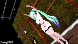 HENTAI THICC MIKU NUDE DANCE BASS KNIGHT MMD EMERALD HAIR COLOR EDIT SMIXIX ❤️