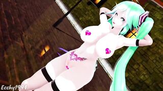 HENTAI THICC MIKU NUDE DANCE BASS KNIGHT MMD EMERALD HAIR COLOR EDIT SMIXIX ❤️