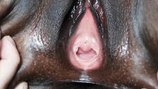 Black GF's Pussy Pink Inside - Up Close View!