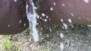 Ebony masturbate and squirt come and she the best ebony having pleasure outdoors French African squirting in the woods