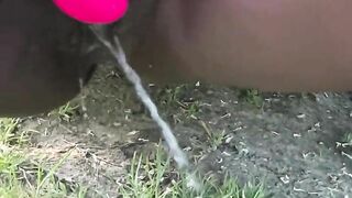 Ebony masturbate and squirt come and she the best ebony having pleasure outdoors French African squirting in the woods