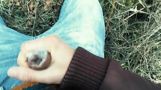 Foreskin cum mess - Teen cumshot outdoor