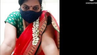 Marathi Divya aunty on Red saree Sexy look