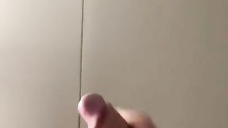 Solo stroking rock hard cock with cumshot ending #needsomehelp