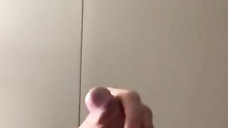 Solo stroking rock hard cock with cumshot ending #needsomehelp