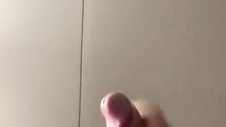 Solo stroking rock hard cock with cumshot ending #needsomehelp