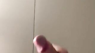 Solo stroking rock hard cock with cumshot ending #needsomehelp