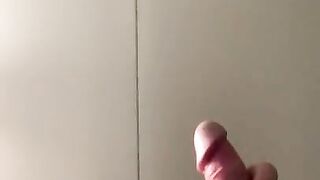 Solo stroking rock hard cock with cumshot ending #needsomehelp