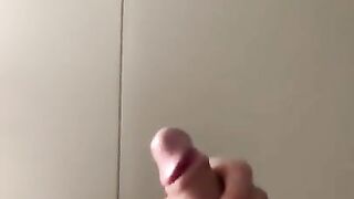 Solo stroking rock hard cock with cumshot ending #needsomehelp