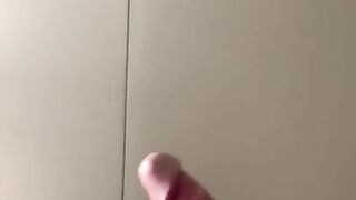 Solo stroking rock hard cock with cumshot ending #needsomehelp