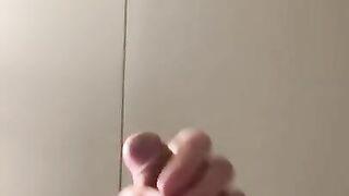 Solo stroking rock hard cock with cumshot ending #needsomehelp