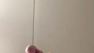 Solo stroking rock hard cock with cumshot ending #needsomehelp