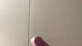 Solo stroking rock hard cock with cumshot ending #needsomehelp
