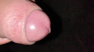 SLOW MOTION close up cumshot and foreskin pulling back and forth