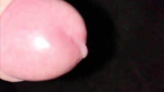 SLOW MOTION close up cumshot and foreskin pulling back and forth