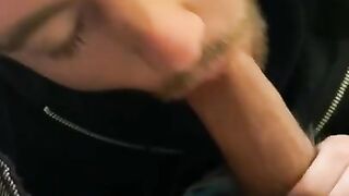 Sucking by boyfriend’s huge cock